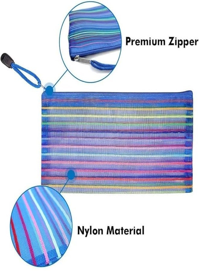 Sellon1 Mesh Zipper Pouch, Zipper Pencil Pouch Net Zipper Pouch Multipurpose Travel Mesh Bag Plastic Colorful Small Pouches with Zipper to Storage Cosmetics Stationery Office Supplies Pack of 12 - Image 4